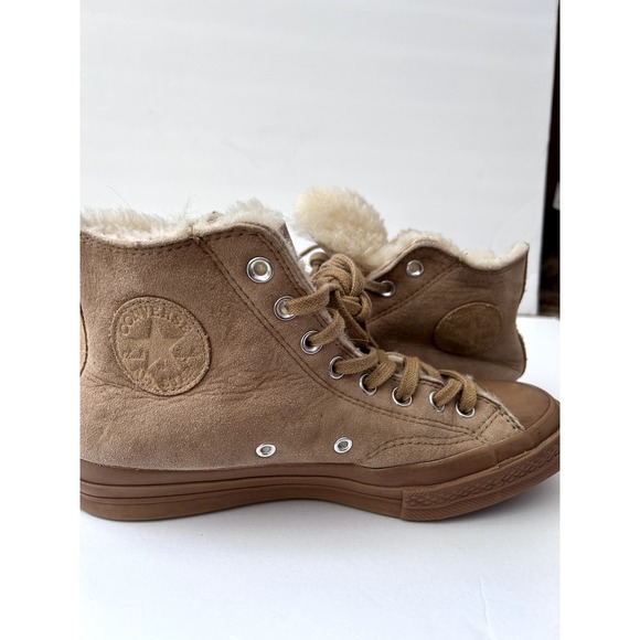 Converse Tri Panel x Chuck 70 Hi ‘Khaki Shearling 7.5 - Picture 4 of 7